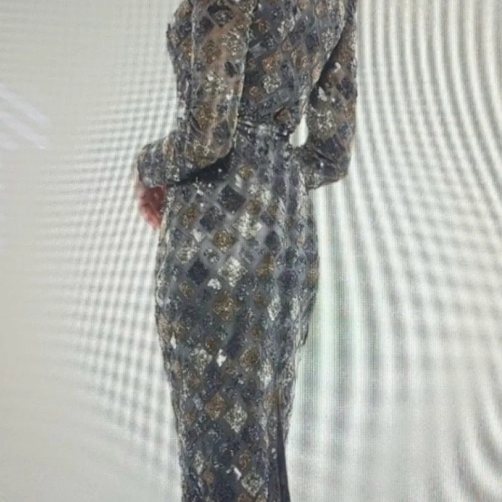 Mac Duggal Platinium Evening Gown